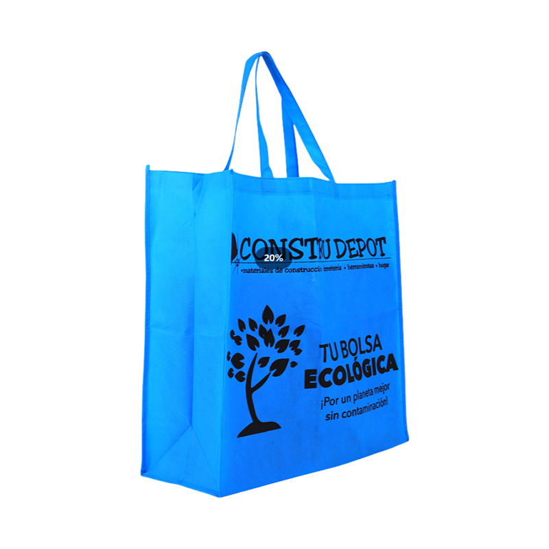 Blue Vertical Non-Woven Tote Bag