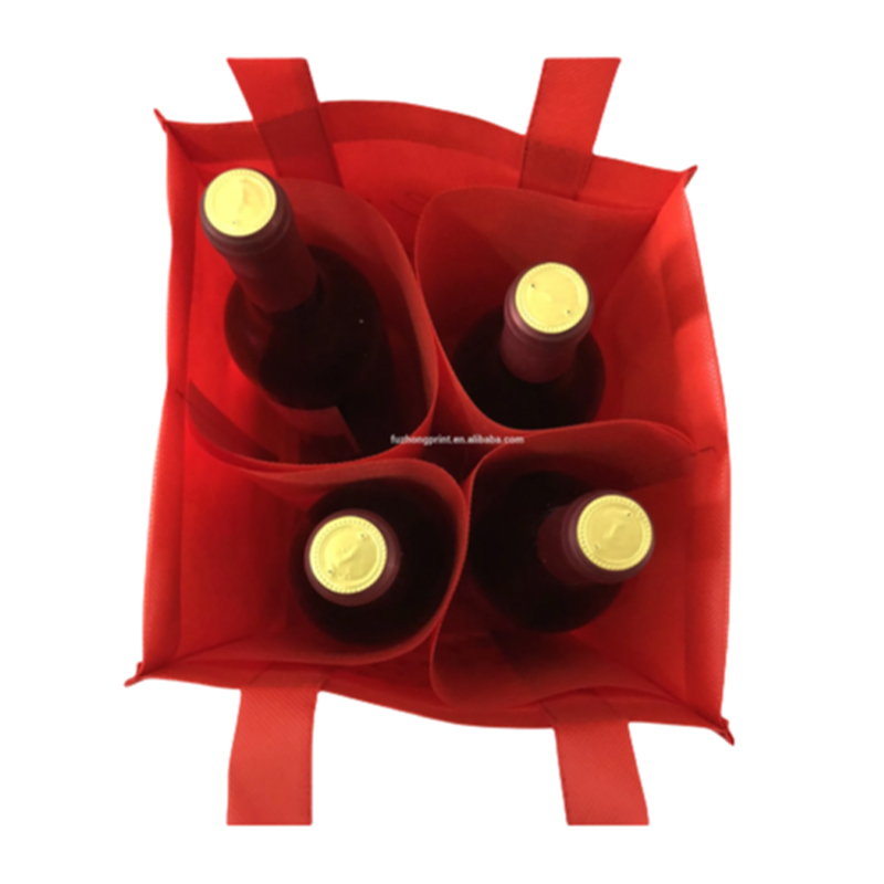 Red Non-Woven Wine Bag