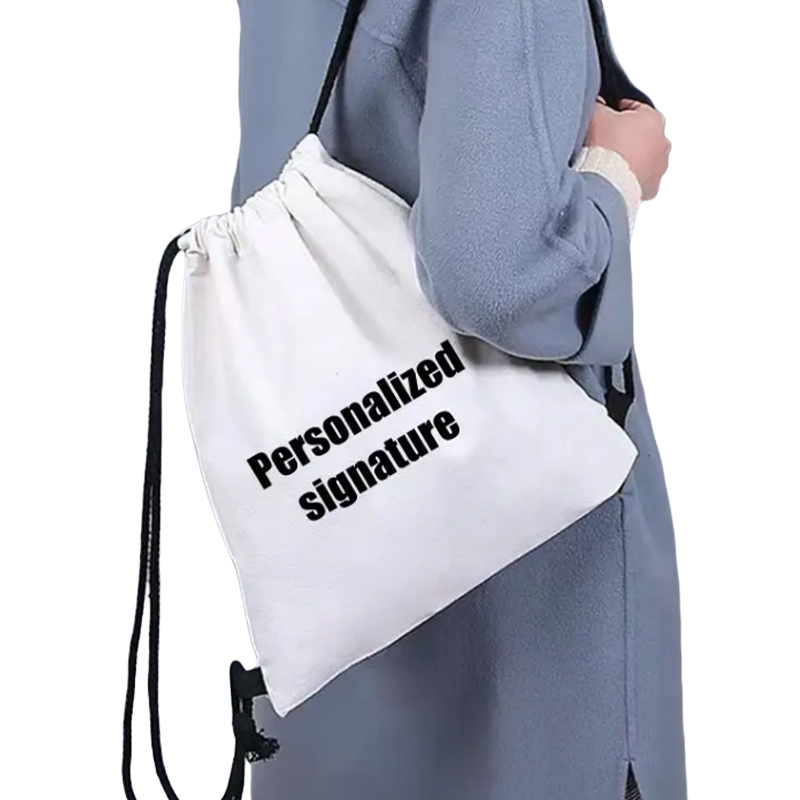 White Drawstring Bag Backpack