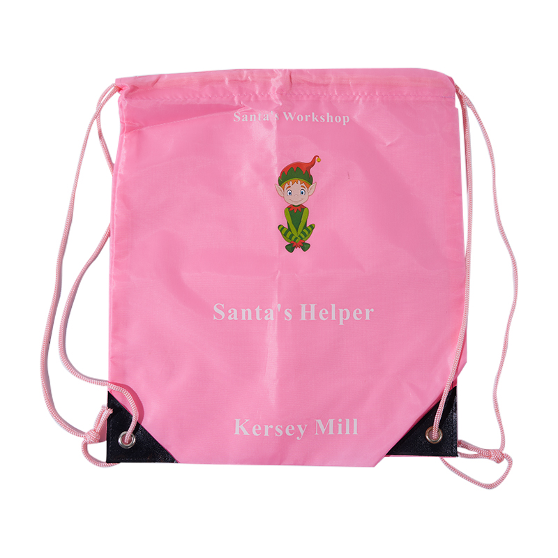 Pink Custom Drawstring Bag