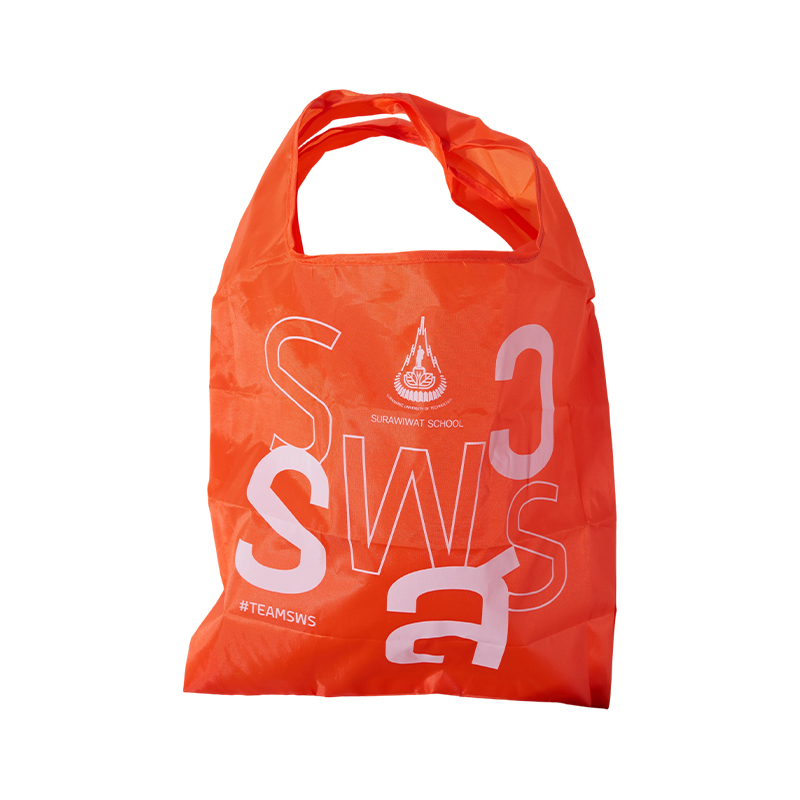 Bright Orange Polyester Vest Shopping Tote Bag