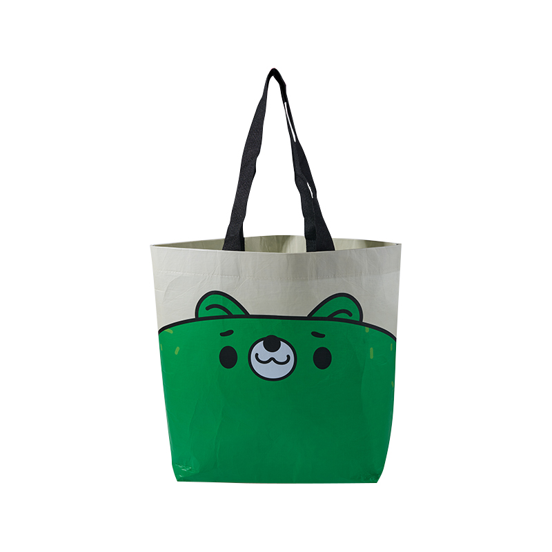 Two-Tone Patchwork Bear Laser Film Non-Woven Bag