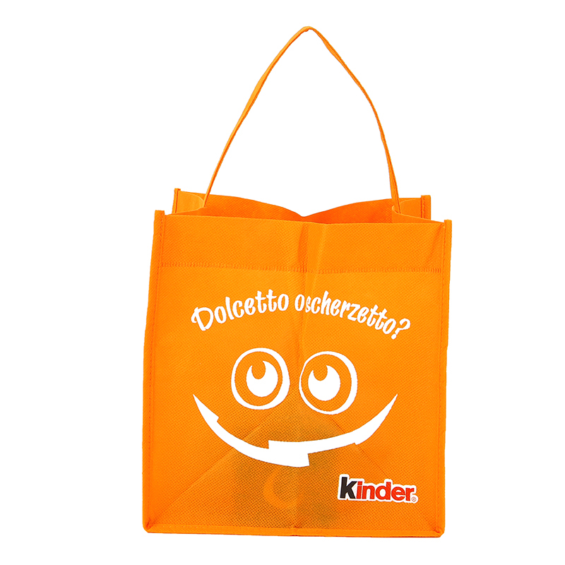 Orange Screen Printed Non Laminated Non Woven Bag for Promotion