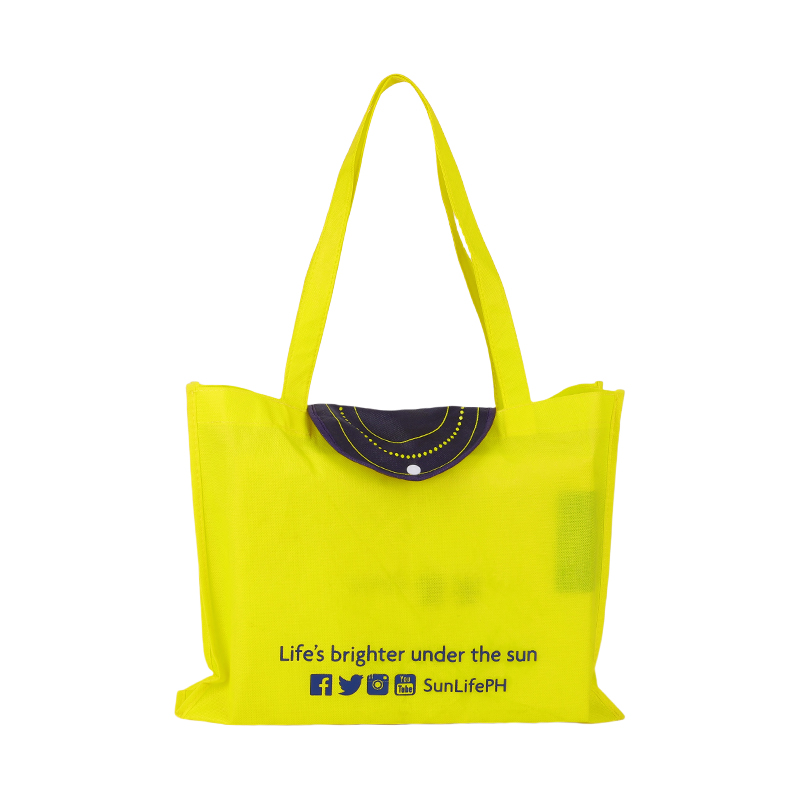 Custom Foldable Non Woven Shopping Bag with Snap Closure