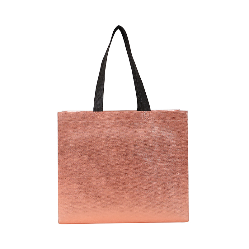 Custom Metallic Laminated Non Woven Tote Bag with Rose Gold Finish