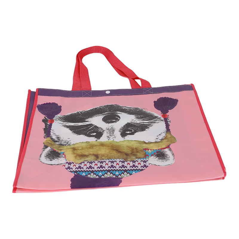Pink Laminated Non Woven Party Bag with Gusset