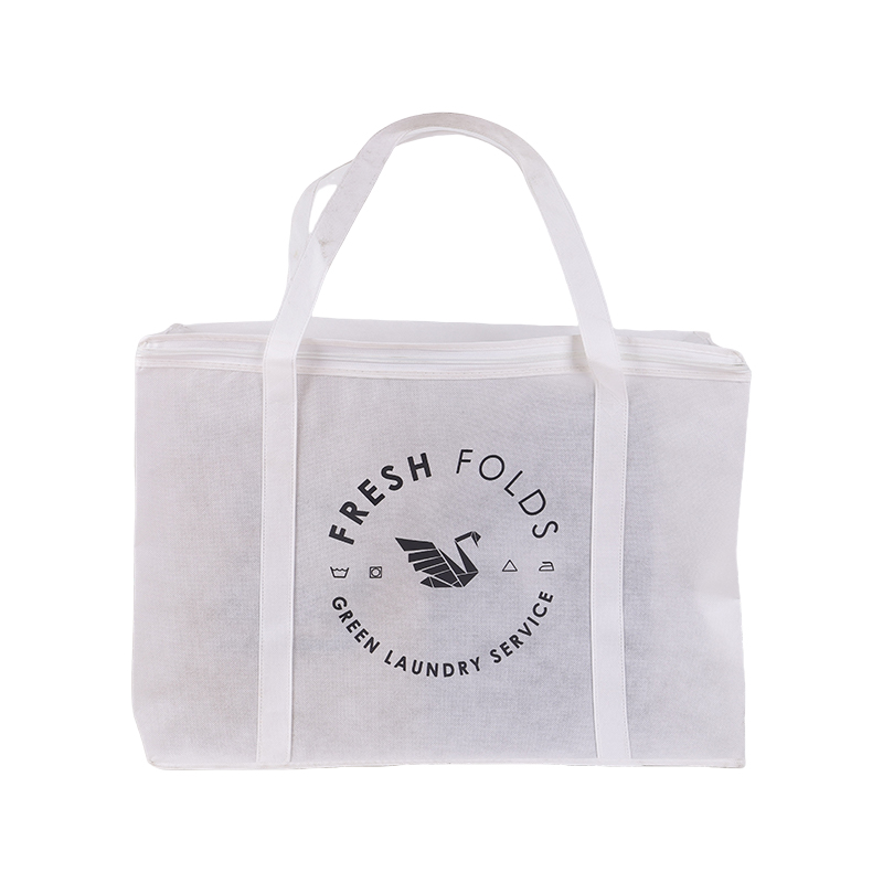 White Zipper Closure Non Woven Storage Bag with Box Structure