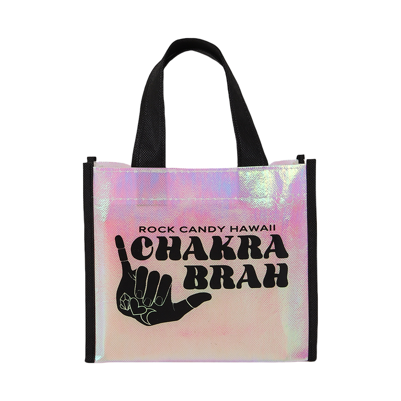 Long Shoulder Strap Holographic Laminated Non Woven Tote Bag