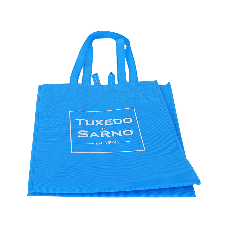 Blue Non Woven Shopping Bag with Inner Hanging Loop and Full Gusset