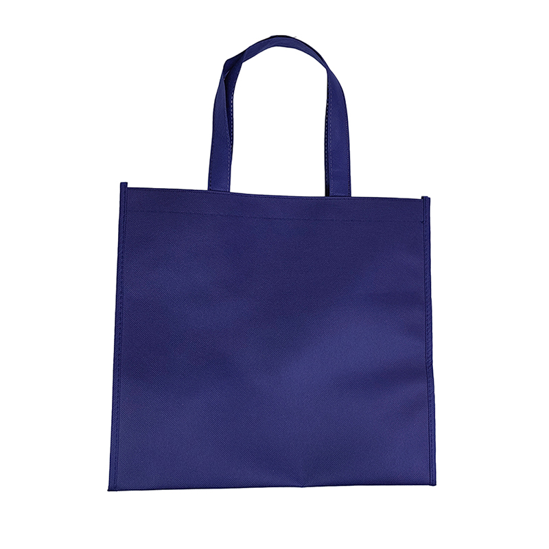 Blue Non Woven Shopping Bag with Zipper and Center Top Closure
