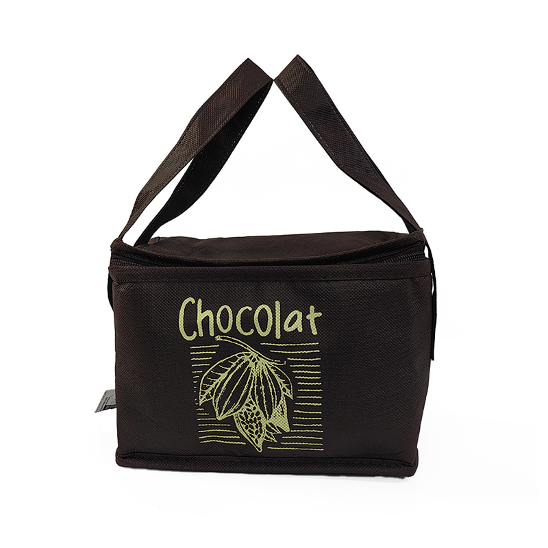 Mini Brown Insulated Cooler Bag with Short Handle Design