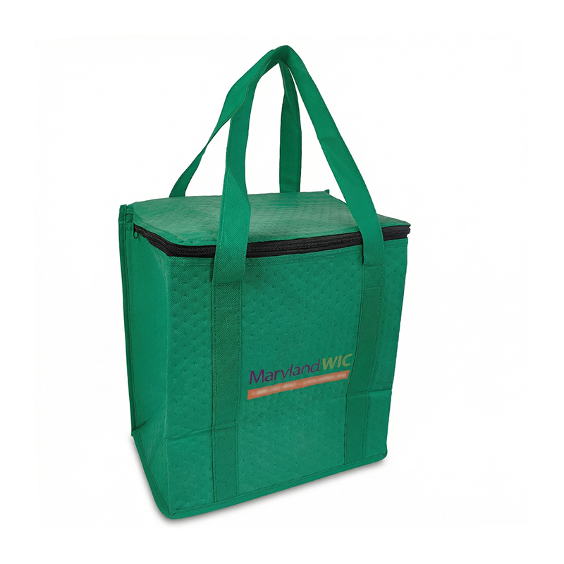 Custom Green Cooler Bag with Aluminum Foil Lining for Cake Delivery