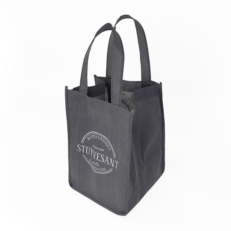 Custom Non Woven Wine Bottle Bags with Reinforced Double Handles