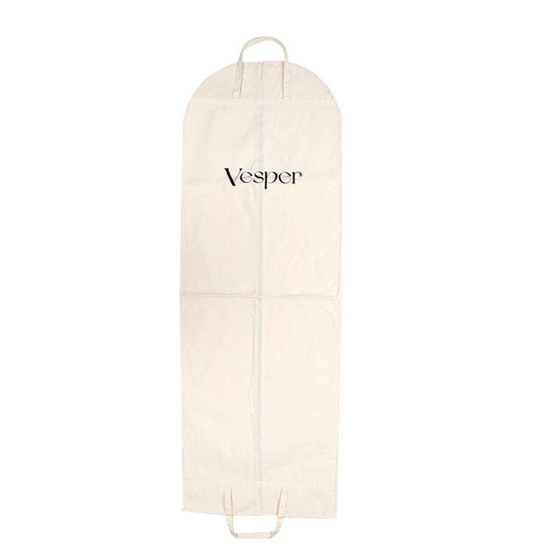 Cotton Long Gown Storage Bag with Center Zipper and Arched Top