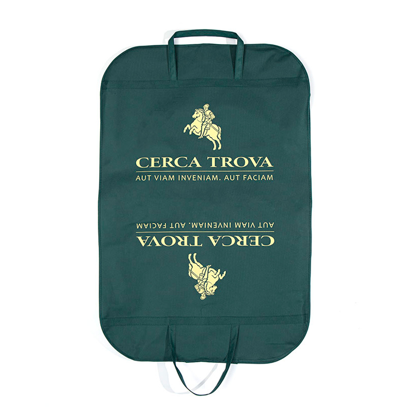 Green Garment Bag with Full-Panel Decorative Print