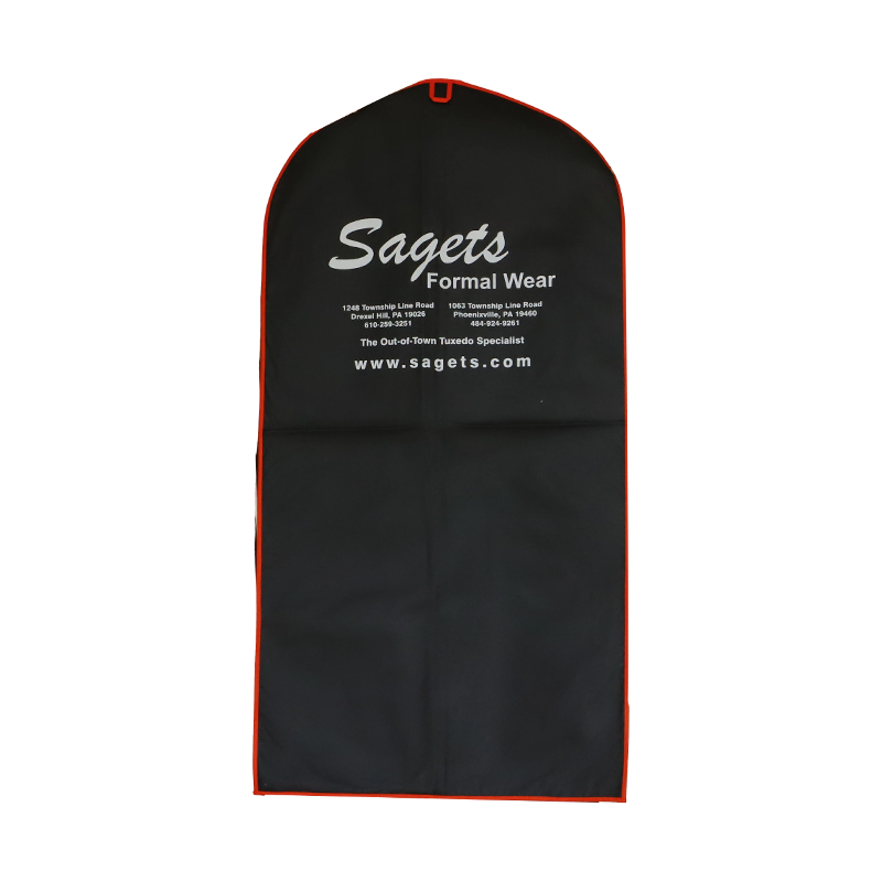Custom Made Garment Bags with Contrast Piping and PVC Window