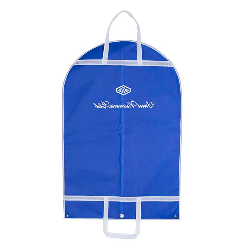 Blue Small Suit Bag with Fold-and-Snap Closure