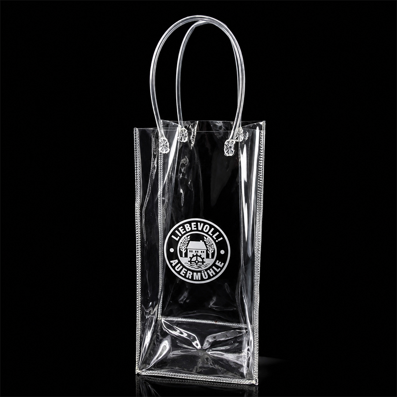 Crystal Clear PVC Wine Bag with Loop Handles