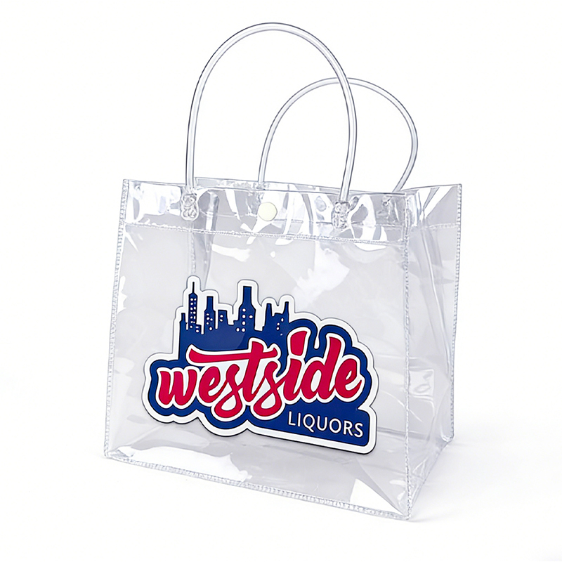 Custom Clear PVC Gift Bags with Snap Closure