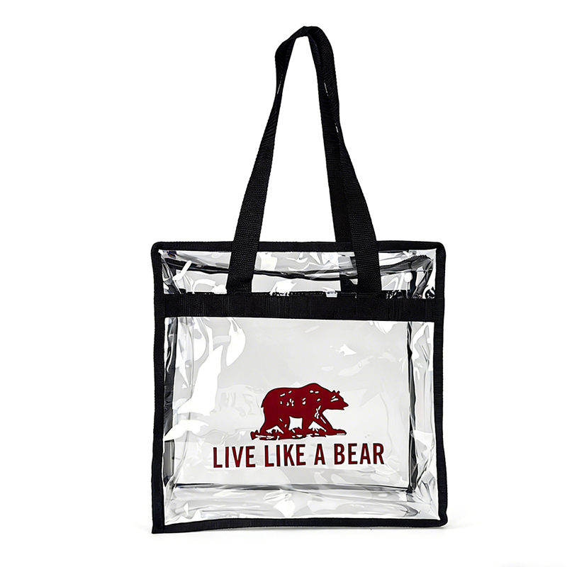 Custom Clear PVC Tote Bag with Shoulder Strap