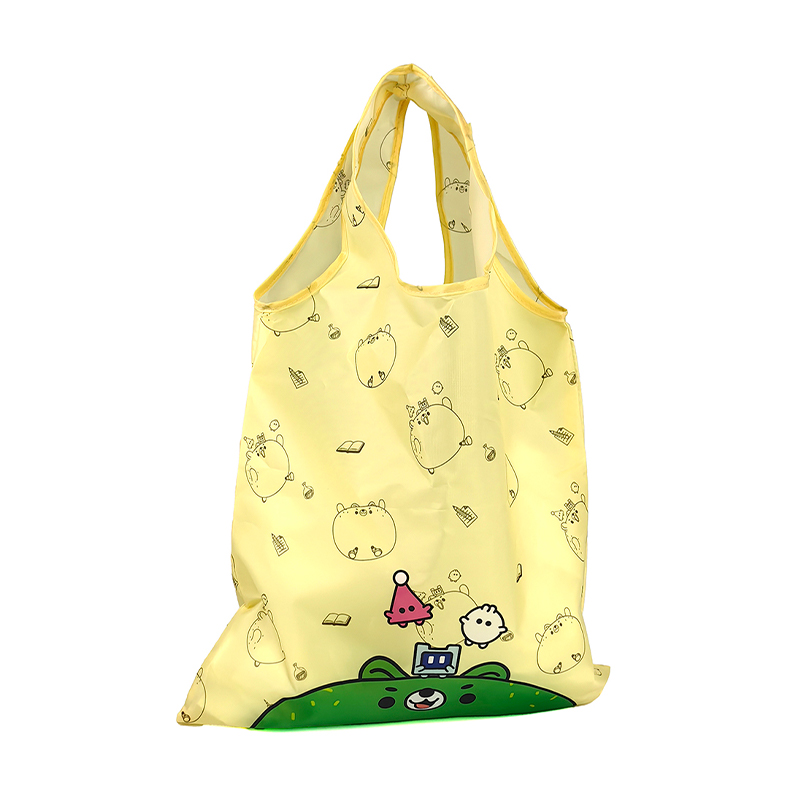 Foldable Polyester Shopping Bag with Drawstring Storage Pouch