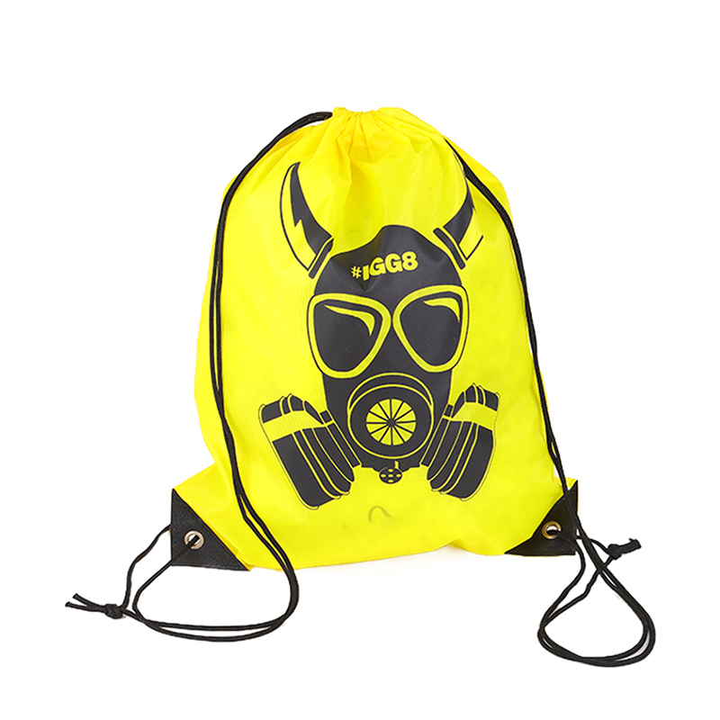 Yellow Drawstring Backpack with Reinforced Corner Grommets