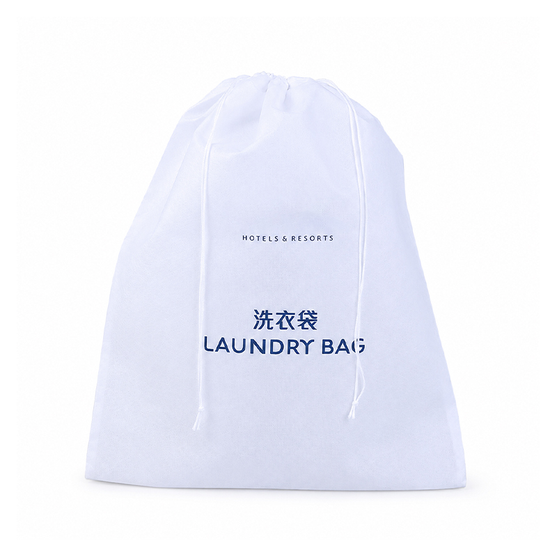 Small Non Woven Drawstring Laundry Bag for Hotel and Home Use