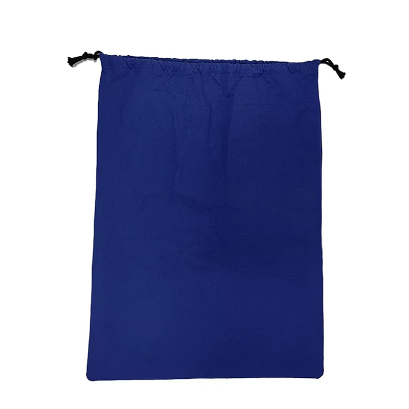 Cotton Laundry Bag with Drawstring in Blue for Daily Use