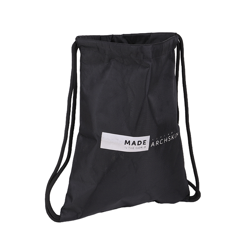 Black String Backpack with Practical Design for Sports and Travel