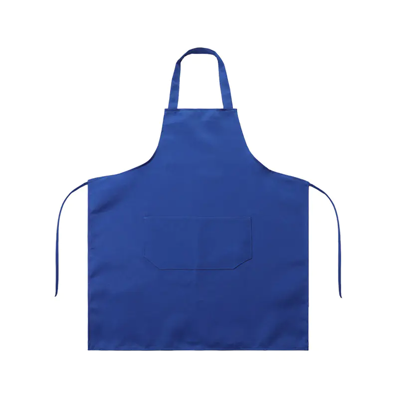 Solid Color Cotton Aprons with Adjustable Neck Strap and Front Pocket